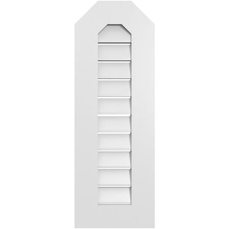 Ekena Millwork Octagonal Top Surface Mount PVC Gable Vent: Functional, w/ 3-1/2"W x 1"P Standard Frame, 12"W x 34"H GVPOT12X3401SF